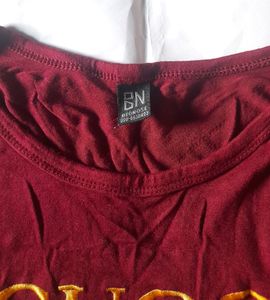 Gucci Maroon Fitted Crop Top Girl's Women Xs Tee
