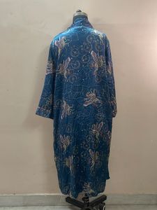 Blue Celestial Print Kimono Robe