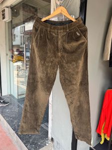 Crocodile Corduroy High-Waisted Trousers