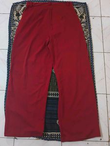 Beige Wide Leg Trousers
