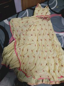 Beautiful Yellow Embroidered Gown