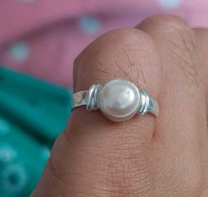 pure silver pearl ring