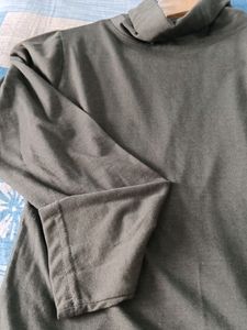 Olive Green Turtleneck Long Sleeve Top
