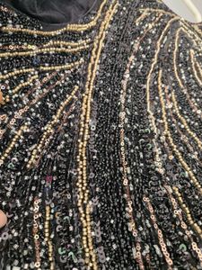 Embellished Black and Golden Lehenga