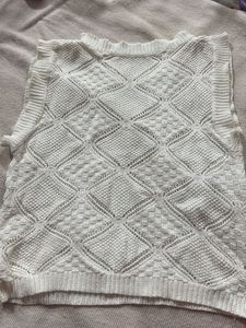 White Knit Sleeveless Top