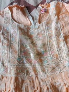 Elegant Peach Kurta Set