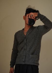 Uniqlo Gray Knit Cardigan Sweater