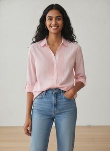 Chic Pink Collared Shirt