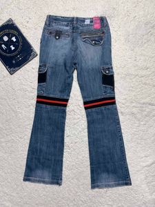 Women's Blue Cargo Bootcut Jeans