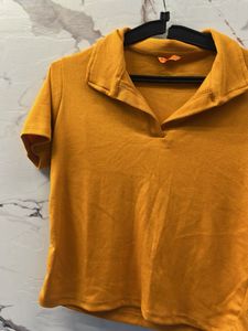 Mustard Yellow Collared Top- Bust- 34/32