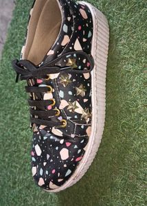 Platform Sneakers with Fun Terrazzo Print