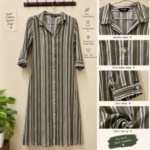 Striped Button-Down Shirt Dress