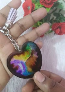 Resin Heart shaker Keychain