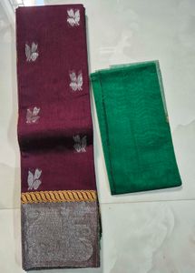 Maroon Saree with Silver Motifs