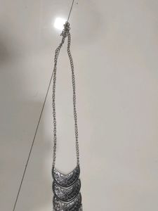 Oxidised Silver Long Necklace
