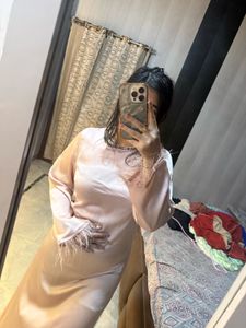 Elegant Pink Satin Gown💖❤️🧚🏻‍♀️