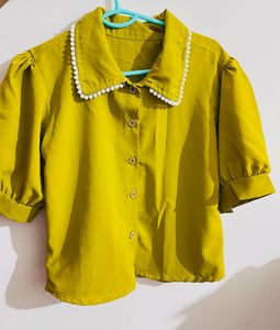 Stylish Yellow Puff Sleeve Blouse