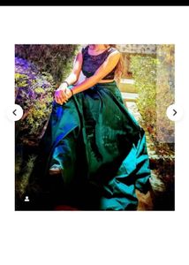 Elegant Teal Satin Gown