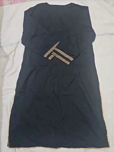 Elegant Black Kurta Set with Gold Embroidery