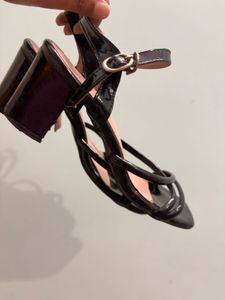 Chic Black Strappy Block Heels
