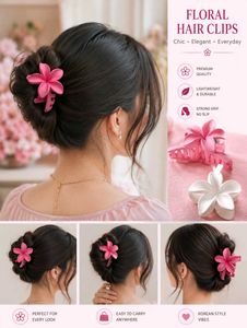 Chic Floral Hair Clips - Set of 3