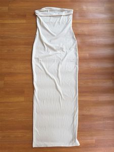 Cream Strapless Maxi Dress