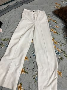 Women's White High-Waisted Wide-Leg Pants