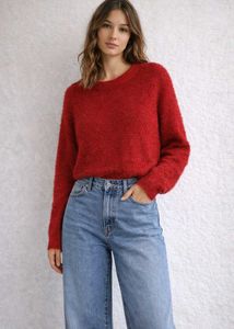 Red Fuzzy Knit Sweater