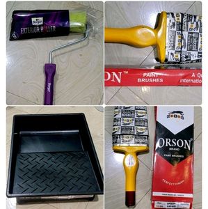 Pack 3 Asian Painting Tray 📥& Rooler & Brush