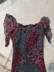 Sheer Animal Print Midi Dress