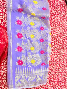 Beautiful Lavender Dhakai Jamdani Saree
