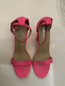 Vibrant Pink Block Heel Sandals