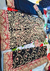 Women’s Black Heavy Embroidered Lehenga Suit Set w