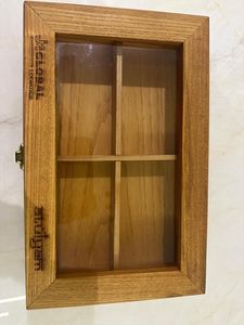 Woodenstorage box with glass lid