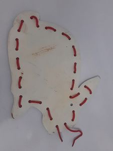 Lacing Activity For Kids( Rabbit Board With Holes And Plastic Lace)