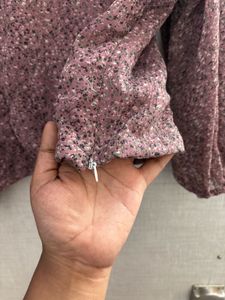 Sera Mauve Floral Chiffon Crop Top