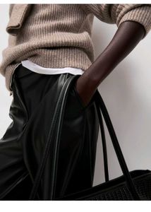 marks and spencer Leather Look Straight Leg Trouse