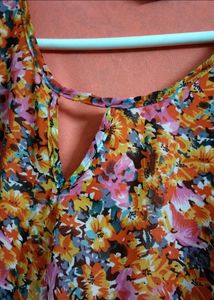 Vibrant Floral Print midi dress