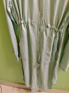 Light Green Button-Up Midi Dress