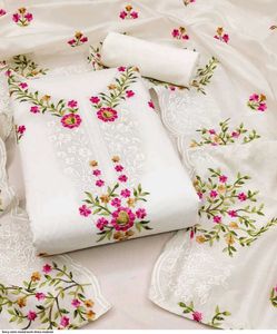 5 PCS COMBO White Embroidered Kurta Set
