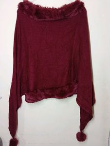Cozy Maroon poncho sweeter
