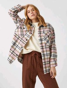 Branded Pink Plaid Shacket