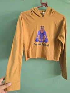 Cropped Hoodie with Graphic Print