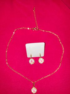 Shein Women Halo Drop Style Pendant Necklace &amp; Ear