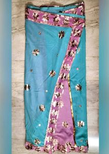 Partywear Lacha Saree with Sequin Work 💖