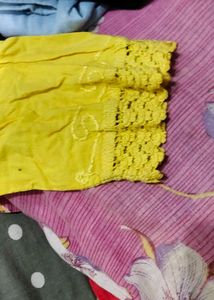 Yellow Embroidered Kurta