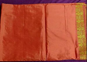 orange pure silk saree