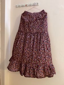 Floral Print Tiered Ruffle Skirt