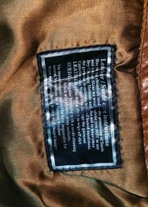 Vintage Brown Leather Bomber Jacket