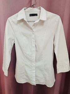 M&S White 3/4 Sleeve Shirt
